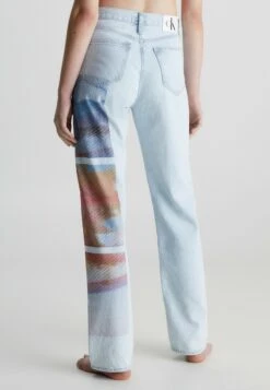 Calvin Klein Jeans High Rise Printed - Straight Leg Jeans - Denim Light -Damesmode 00bd63048ee84ac0bfde9ec84cddfb9c
