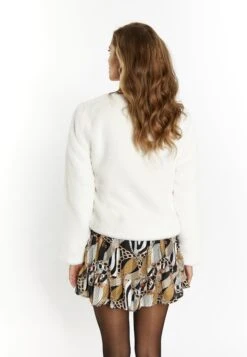 Faina Embell - Imitatieleren Jas - Wollweiss -Damesmode 0363d69d514a475eba7502123b28d26b