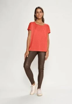 Mos Mosh Kay Tee - T-Shirt Basic - Burnt Ochre 8 Mos Mosh Kay Tee - T-Shirt Basic - Burnt Ochre -Damesmode 132af43fc973462987f502d6b8e9e892