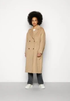 COLOURFUL REBEL Koko Fringe Coat - Mantel - Camel