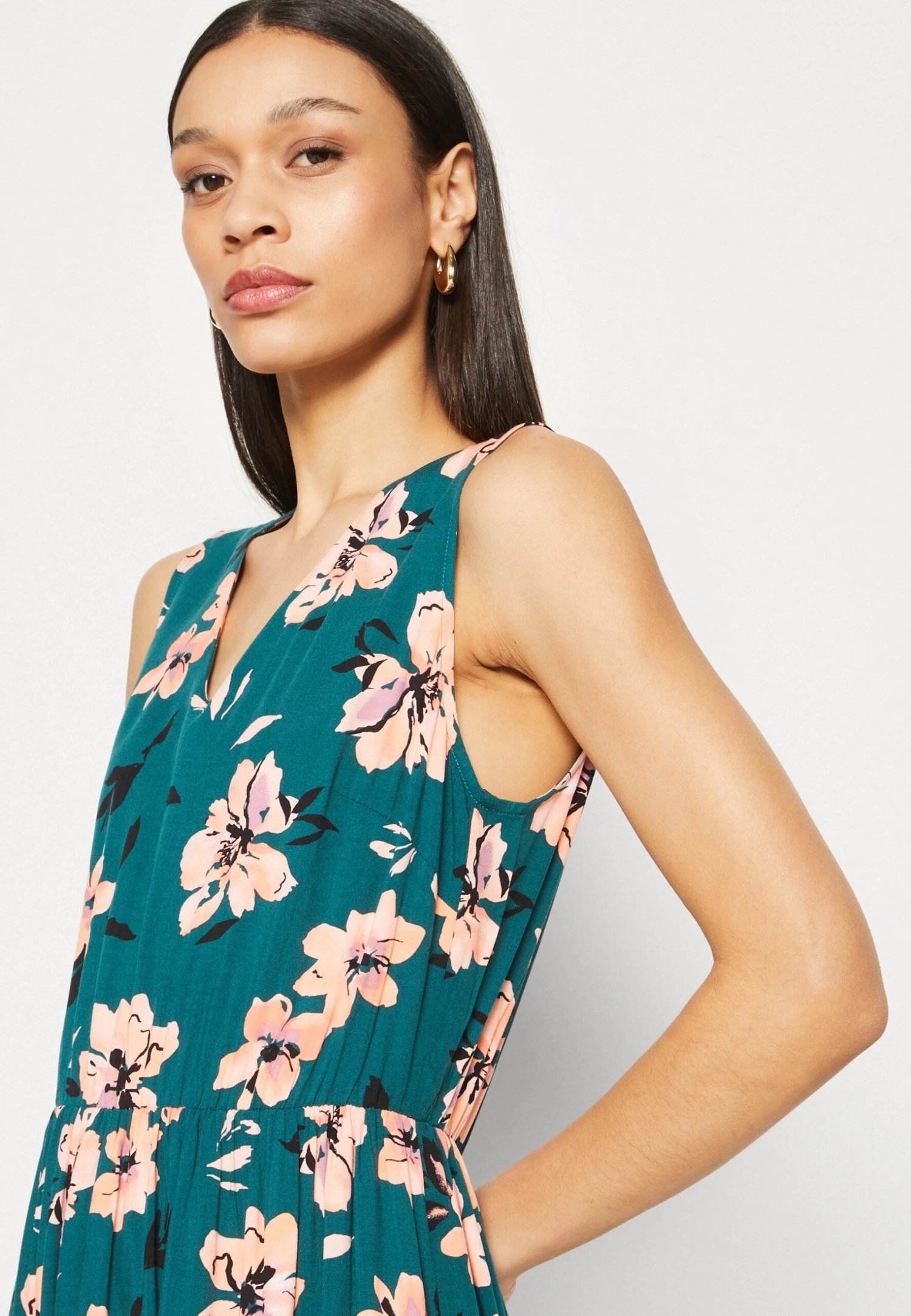 Anna Field Maxi-Jurk - Dark Green/Pink 8 Anna Field Maxi-Jurk - Dark Green/Pink - Afbeelding 6