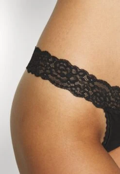 Anna Field 10Pp Cotton And Lace Thong - String - Black -Damesmode 1e3643c56d2f40289953e14d52bb3ace