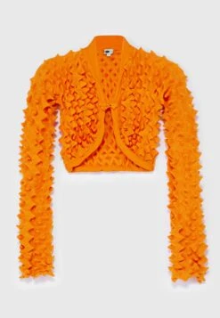 Spiky Cardigan - Vest - Orange -Damesmode 221155d3f7de4ba5a317831ed9235ed4