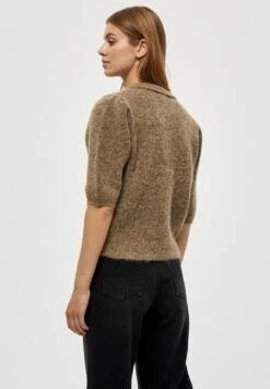 Minus Mille - Poloshirt - Sand Melange -Damesmode 2b88b2442e0e4e9eb2201bf16dbec210