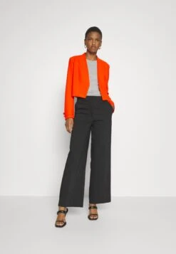 Boss Slim-Fit Cropped Jacket With Collarless Styling - Blazer - Bright Orange -Damesmode 3312aa900d0f45f49115e4640ef0dd5e