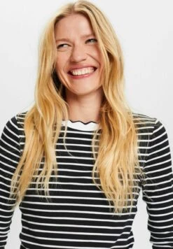 ESPRIT Muschelkante Am Ausschnitt - Longsleeve - Black -Damesmode 3b4e6e0b5a0a48d09a5ec484746cc247