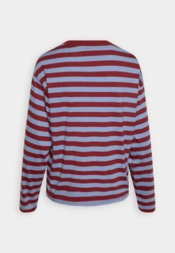 Monki Longsleeve - Dark Red/Blue -Damesmode 3ed181beddaf419b8f42b6d94194ef97