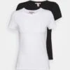 Anna Field 2 Pack - T-Shirt Basic - White/Black -Damesmode 43c6ecf930ec4d3bbf6741626656699c