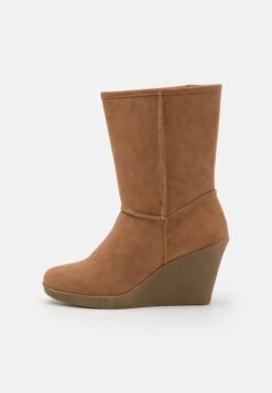 Anna Field Winter Boot - Enkellaarsjes Met Sleehak - Cognac -Damesmode 48a9bc74f0664b3881f655fb98dbb87a