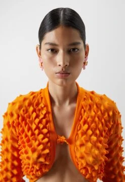 Spiky Cardigan - Vest - Orange -Damesmode 506a46711eac433dae7d572e56174129