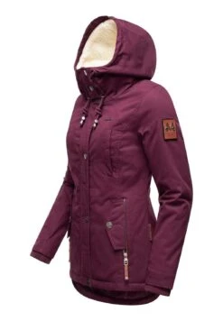 Marikoo Bikoo - Winterjas - Dark Red Melange -Damesmode 6872324a1d124aa089a1423c25c4f416