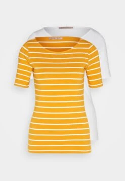 Anna Field T-Shirt Print - Dark Yellow/White -Damesmode 68c751402ad344f6b49518e6d25e3007