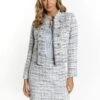 Faina Bouclé - Blazer - Blau Mehrfarbig -Damesmode 6c134383c42f47feaf2801ae13672274