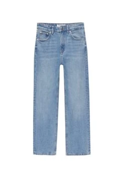PULL & BEAR High Waist - Straight Leg Jeans - Stone Blue Denim -Damesmode 6c8f3e49e7f846c5958389a273fa11b1