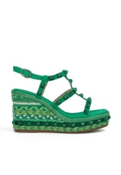 Alma En Pena Zavala - Sandalen Met Sleehak - Verde Oscuro