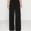 Petite Tailored Wide Leg Trouser - Broek - Black -Damesmode 74802865d4bf446c96f398e4322abd59