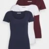 Anna Field 3 Pack - T-Shirt Basic - Dark Red/Dark Blue/White 2 Anna Field 3 Pack - T-Shirt Basic - Dark Red/Dark Blue/White -Damesmode 79b914b97e764c60be392bd7e01017d1