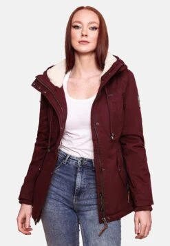 Marikoo Bikoo - Winterjas - Dark Red Melange -Damesmode 7ac000f941f34c2ebb8fa4563378a9c6
