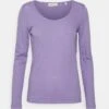 Marc O'Polo Deep Round Neck - Longsleeve - Sunbleached Purple -Damesmode 85ba2476748c40158371102e8ab3d606