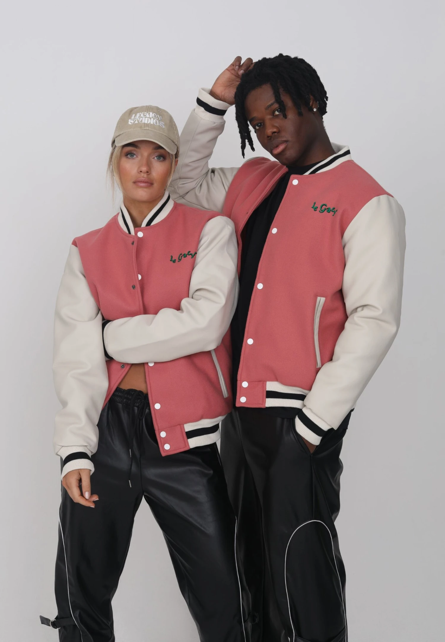 Lamar Varsity Jacket Unisex - Imitatieleren Jas - Coral 8 Lamar Varsity Jacket Unisex - Imitatieleren Jas - Coral - Afbeelding 6