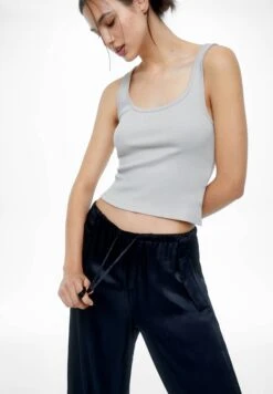 PULL & BEAR Satin Parachute - Broek - Mottled Black -Damesmode 8be82a7c1e5443c891440162c3358830