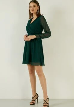 LELA Mini- Jurk - Petrol Blue -Damesmode 8d8cc3759043454b8467934ba98d785a