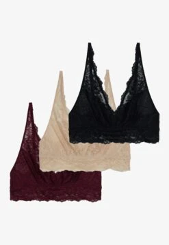 Anna Field 3 Pack - Bustier - Black/Beige/Dark Red -Damesmode 938aa42549cf49f2814d4d05d6c7bc9f