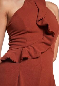 Wal G Penelope Frill - Jumpsuit - Burnt Orange -Damesmode a01560c223df4260a8e36e2d9a3bd729