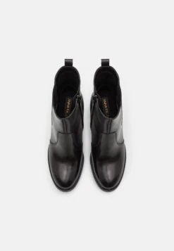 Leather- Enkellaarsjes Met Hoge Hak - Black -Damesmode b1903eae4a1a4e83be7f36b2465f02f2