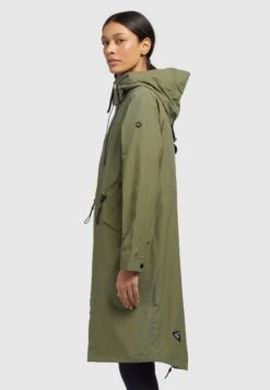 Khujo Marnia - Regenjas - Olivgrün -Damesmode b222e9ab5ed5407fb4c1dbabbce6ece1