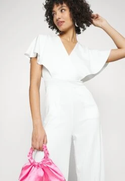 Wedding Betty V Neck Wrap - Jumpsuit - White -Damesmode b2be8dc283c04e949a194b3f609b96e3