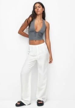 PULL & BEAR Flowing Faded - Broek - White -Damesmode b9ae4c2575dc47389dcd81843391bdfa