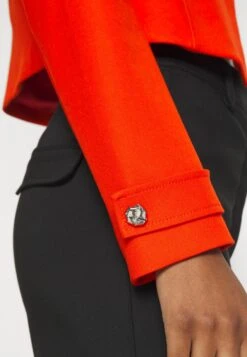 Boss Slim-Fit Cropped Jacket With Collarless Styling - Blazer - Bright Orange -Damesmode bb607565ad214fe7ad01aa023f77e9b8