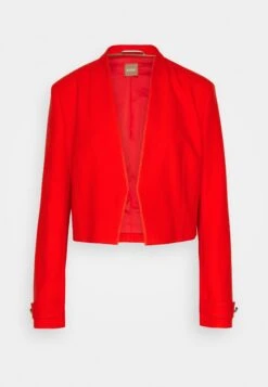 Boss Slim-Fit Cropped Jacket With Collarless Styling - Blazer - Bright Orange -Damesmode bbe6128a8e3d422a99b12b00145d9733