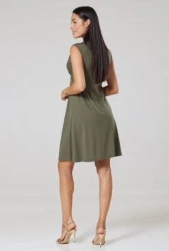 Happy Mama Jurk - Khaki -Damesmode bd3b43ce9340419286dce83e781b7f6a