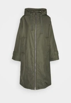 Marc O'Polo Coat Long Padded Fixed Hood Zipper Drawstring Waist - Parka - Olive Crop -Damesmode c198e9c4da5c45079d2c5e90cae9c3bd