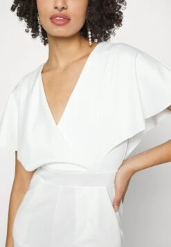 Wedding Betty V Neck Wrap - Jumpsuit - White -Damesmode c881f6ba37fb47679d7c7bf7b789dc5f