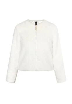 Faina Embell - Imitatieleren Jas - Wollweiss -Damesmode c9f5b8770b39441e8ee62fe1091db801