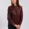 Lee Cooper Bethanie - Leren Jas - Oxblood -Damesmode ca1067f9d74a45bab8cab518deb93b41
