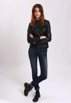 Lee Cooper Leren Jas - Black -Damesmode db78946f98af4ef89294216851d96629