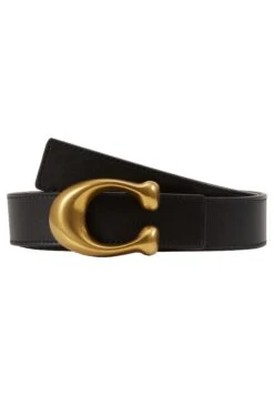 Coach Sculpted Reversible Belt - Riem - Black/Saddle -Damesmode e0921199c5a8470481df98ddcc488084