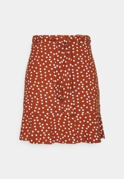 Even&Odd Mini Skirt With Volant - A-Lijn Rok - Brown/White -Damesmode eccf33f5c38649bf89100d9c33a2164b