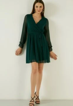 LELA Mini- Jurk - Petrol Blue -Damesmode ee40289b652d4ffcb5d31409130d3a14