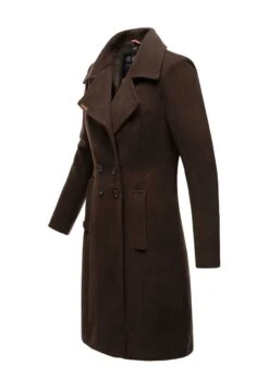 Navahoo Wooly - Halflange Jas - Dark Choco -Damesmode eec6edb463254c04931e43a9eafda63b