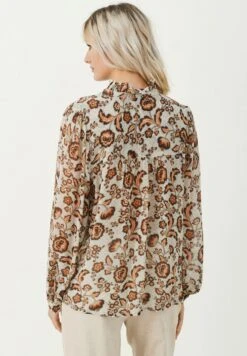 Part Two Viktorine - Overhemdblouse - Koi Japanese Flower Print -Damesmode f116128f20944e8faf86de97f9f938e2