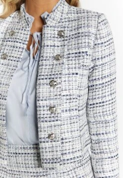 Faina Bouclé - Blazer - Blau Mehrfarbig -Damesmode f8509fe12c2a4505be7d60002b7c5323