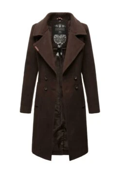 Navahoo Wooly - Halflange Jas - Dark Choco -Damesmode f880a6d5b1824c708a7b83feb3fd9d60