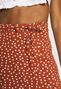 Even&Odd Mini Skirt With Volant - A-Lijn Rok - Brown/White -Damesmode fc0ba9c0fdf045d2bcc21aaeb0b2a1bb